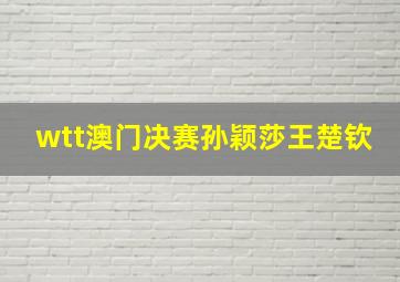 wtt澳门决赛孙颖莎王楚钦