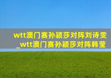 wtt澳门赛孙颖莎对阵刘诗雯_wtt澳门赛孙颖莎对阵韩莹