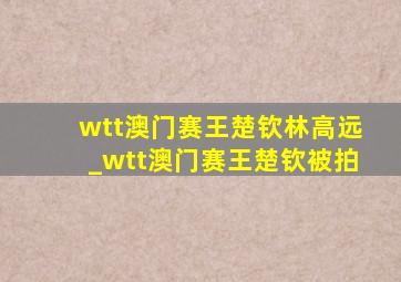 wtt澳门赛王楚钦林高远_wtt澳门赛王楚钦被拍