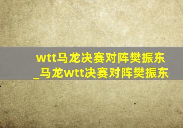 wtt马龙决赛对阵樊振东_马龙wtt决赛对阵樊振东