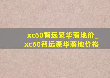 xc60智远豪华落地价_xc60智远豪华落地价格