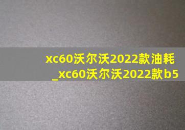 xc60沃尔沃2022款油耗_xc60沃尔沃2022款b5