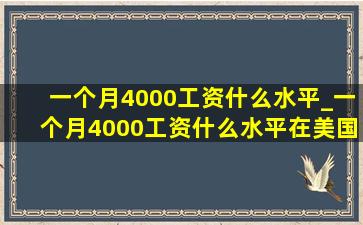 一个月4000工资什么水平_一个月4000工资什么水平在美国