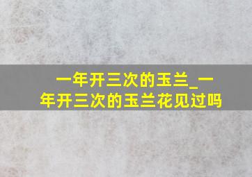 一年开三次的玉兰_一年开三次的玉兰花见过吗