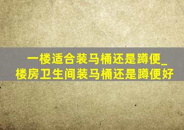 一楼适合装马桶还是蹲便_楼房卫生间装马桶还是蹲便好