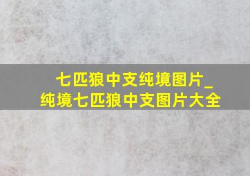 七匹狼中支纯境图片_纯境七匹狼中支图片大全