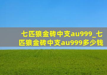 七匹狼金砖中支au999_七匹狼金砖中支au999多少钱