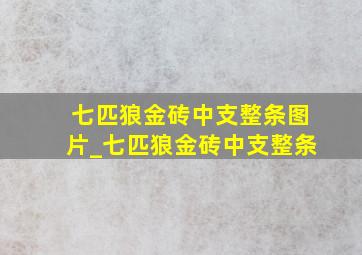 七匹狼金砖中支整条图片_七匹狼金砖中支整条