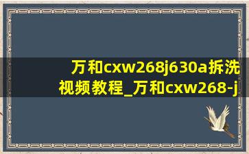 万和cxw268j630a拆洗视频教程_万和cxw268-j630a面板怎么拆