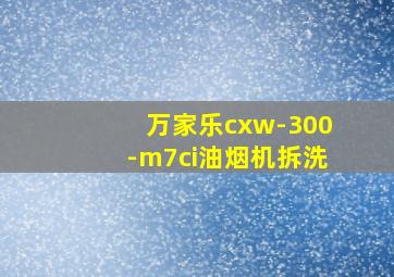 万家乐cxw-300-m7ci油烟机拆洗