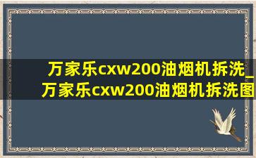 万家乐cxw200油烟机拆洗_万家乐cxw200油烟机拆洗图解步骤