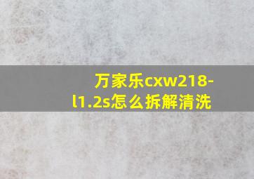 万家乐cxw218-l1.2s怎么拆解清洗