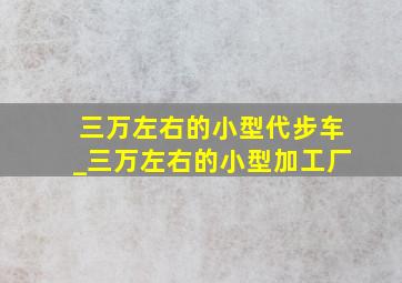 三万左右的小型代步车_三万左右的小型加工厂