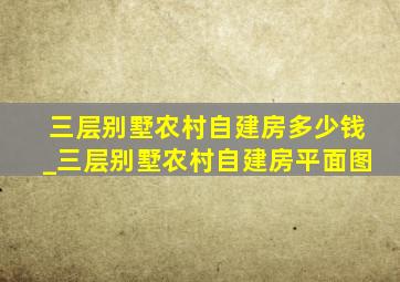 三层别墅农村自建房多少钱_三层别墅农村自建房平面图