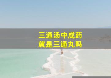 三通汤中成药就是三通丸吗