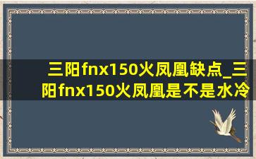 三阳fnx150火凤凰缺点_三阳fnx150火凤凰是不是水冷的