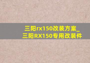 三阳rx150改装方案_三阳RX150专用改装件