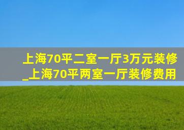 上海70平二室一厅3万元装修_上海70平两室一厅装修费用