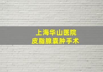 上海华山医院皮脂腺囊肿手术