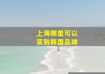 上海哪里可以买到韩国品牌