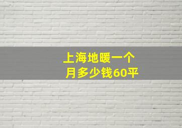 上海地暖一个月多少钱60平