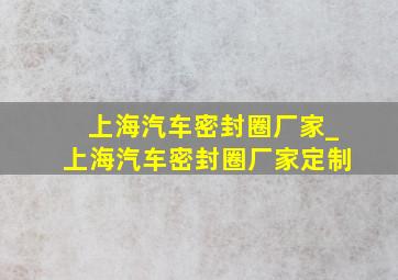 上海汽车密封圈厂家_上海汽车密封圈厂家定制