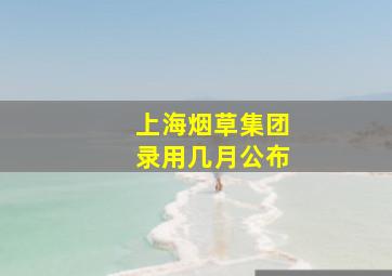 上海烟草集团录用几月公布