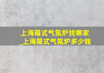 上海箱式气氛炉找哪家_上海箱式气氛炉多少钱