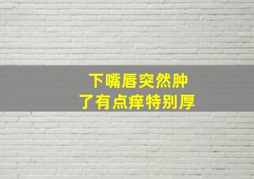 下嘴唇突然肿了有点痒特别厚