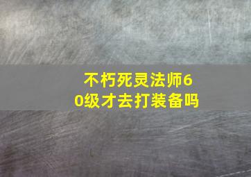 不朽死灵法师60级才去打装备吗