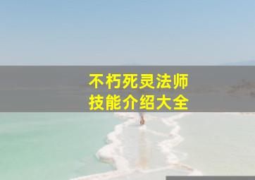 不朽死灵法师技能介绍大全