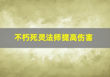 不朽死灵法师提高伤害