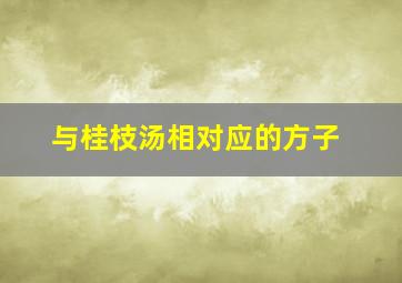 与桂枝汤相对应的方子