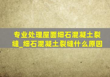 专业处理屋面细石混凝土裂缝_细石混凝土裂缝什么原因