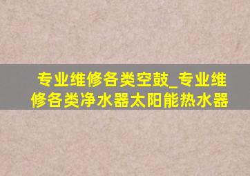 专业维修各类空鼓_专业维修各类净水器太阳能热水器