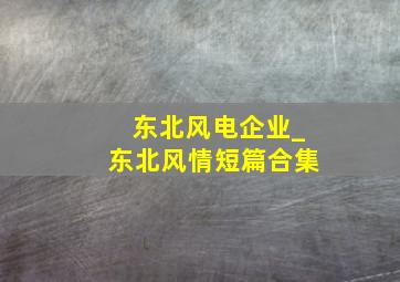 东北风电企业_东北风情短篇合集