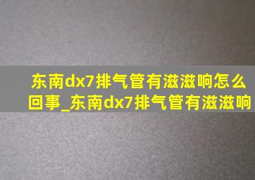 东南dx7排气管有滋滋响怎么回事_东南dx7排气管有滋滋响