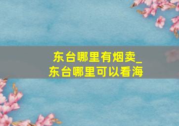 东台哪里有烟卖_东台哪里可以看海