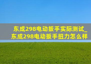 东成298电动扳手实际测试_东成298电动扳手扭力怎么样