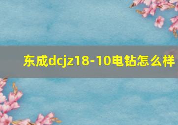 东成dcjz18-10电钻怎么样