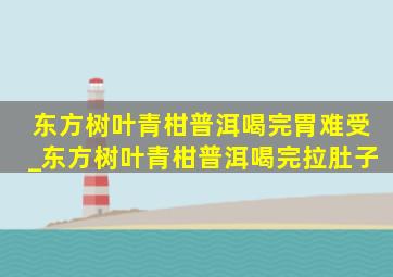 东方树叶青柑普洱喝完胃难受_东方树叶青柑普洱喝完拉肚子