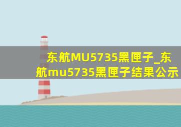 东航MU5735黑匣子_东航mu5735黑匣子结果公示