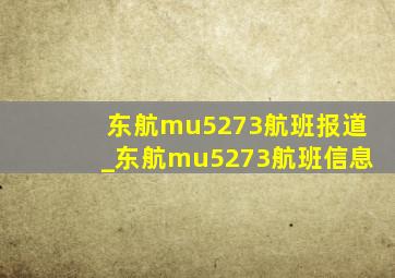 东航mu5273航班报道_东航mu5273航班信息