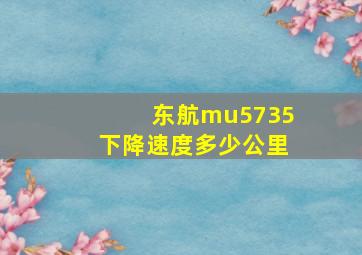 东航mu5735下降速度多少公里