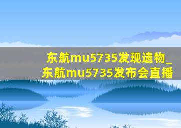 东航mu5735发现遗物_东航mu5735发布会直播