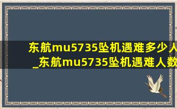 东航mu5735坠机遇难多少人_东航mu5735坠机遇难人数