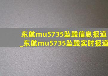 东航mu5735坠毁信息报道_东航mu5735坠毁实时报道