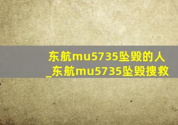 东航mu5735坠毁的人_东航mu5735坠毁搜救