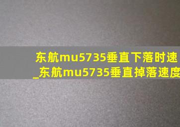 东航mu5735垂直下落时速_东航mu5735垂直掉落速度