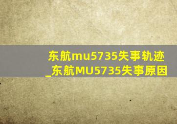 东航mu5735失事轨迹_东航MU5735失事原因